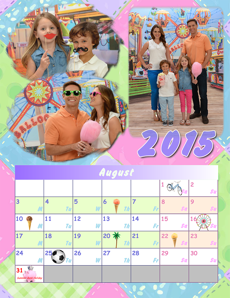 Photo calendar with family pictures