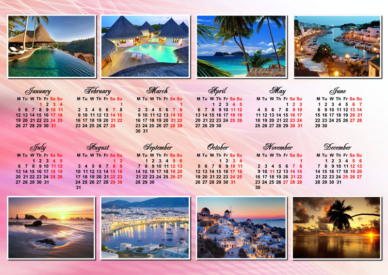 calendar with several photos