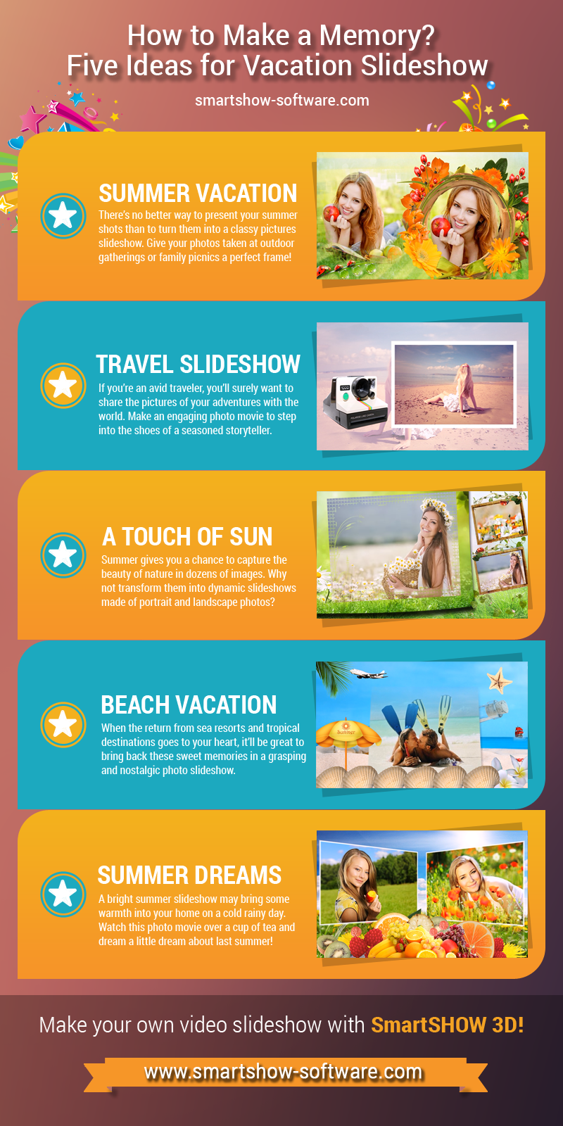 Five ideas for vacation slideshow