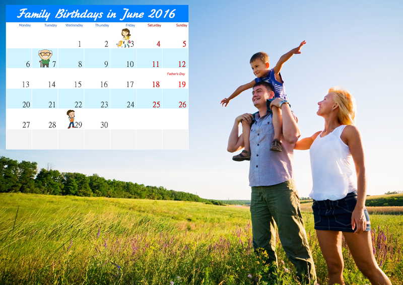Unique family calendar 
