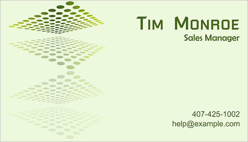 Sales manager calling card