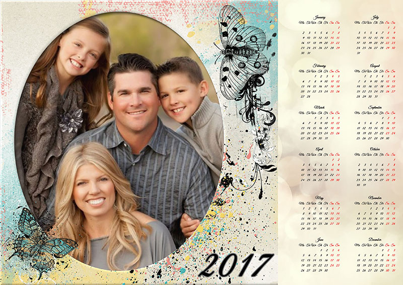 Family photo calendar for 2017