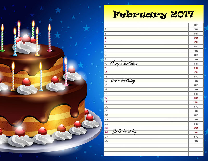 DIY birthday planner