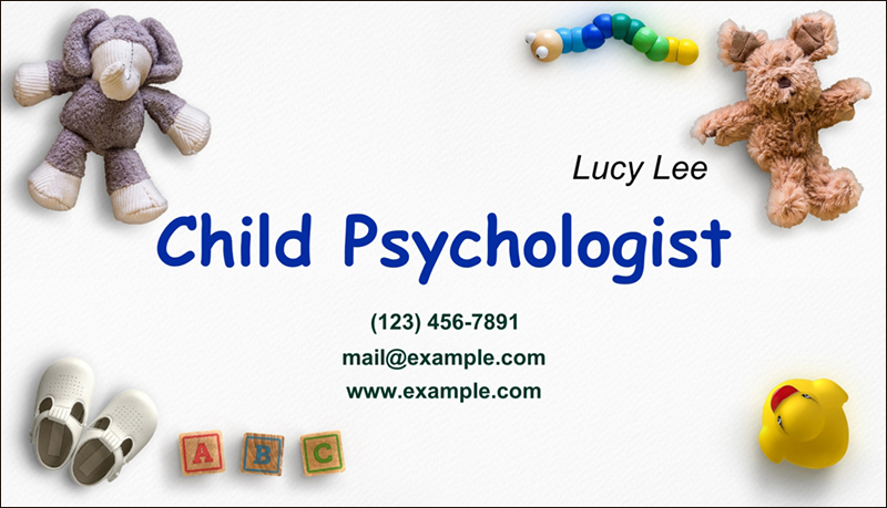child psychologist card