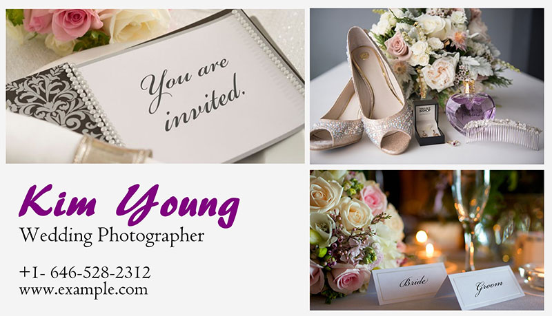 Wedding collage business card