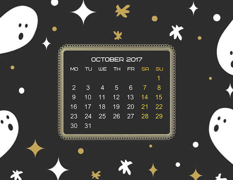 Simple Halloween calendar