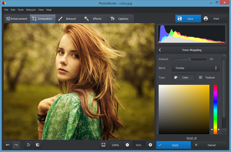 PhotoWorks image editor