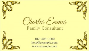 Family consultant business card