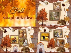 Fall-inspired scrapbook