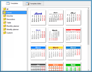 Style of calendar months